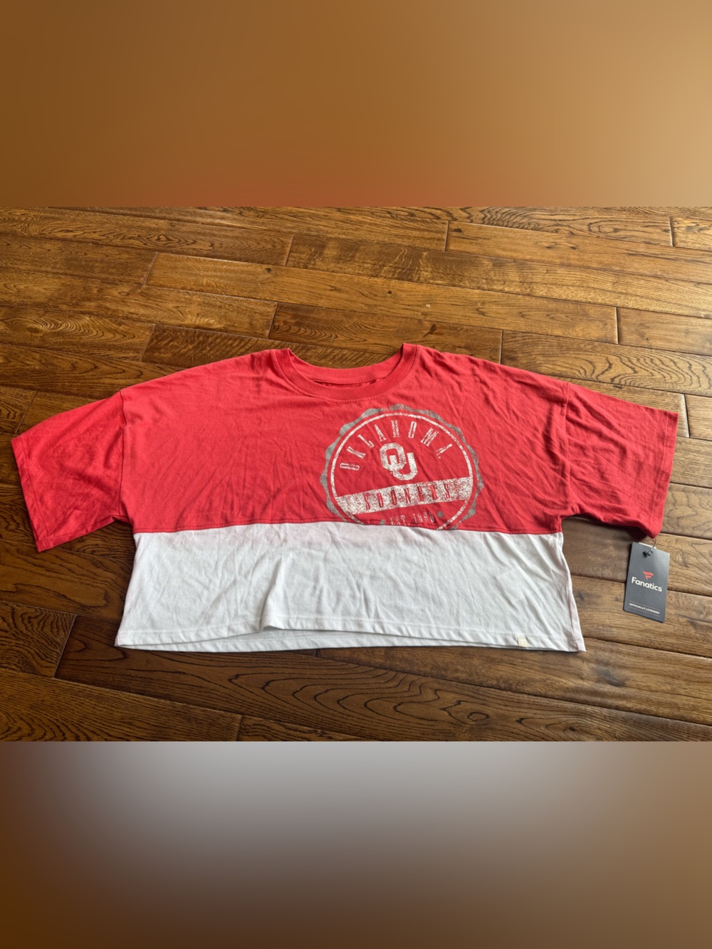 Fanatics Oklahoma Sooners Colorblock Tee NWT Large